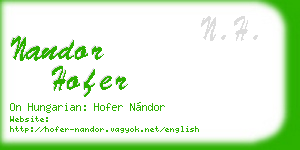 nandor hofer business card